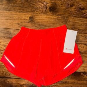 NWT Lululemon Lowrise 4" Size 4 Hotty Hot Shorts Red Color Rare Color!!